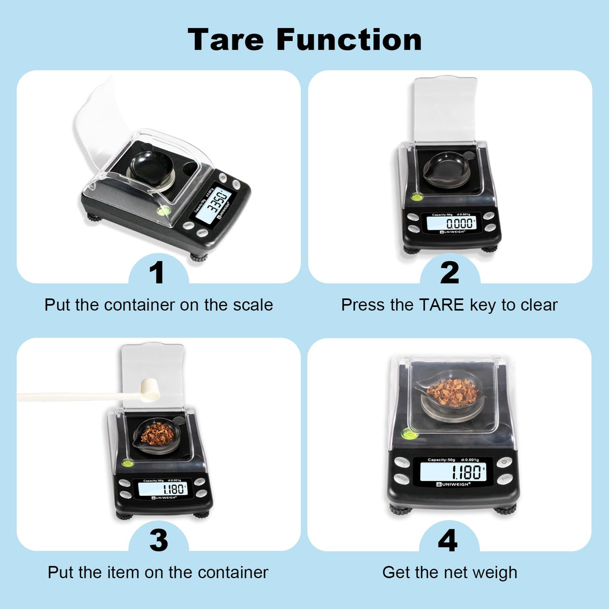 Milligram Scale Precision 0.001g/50g mg Scale for Weighing Powders