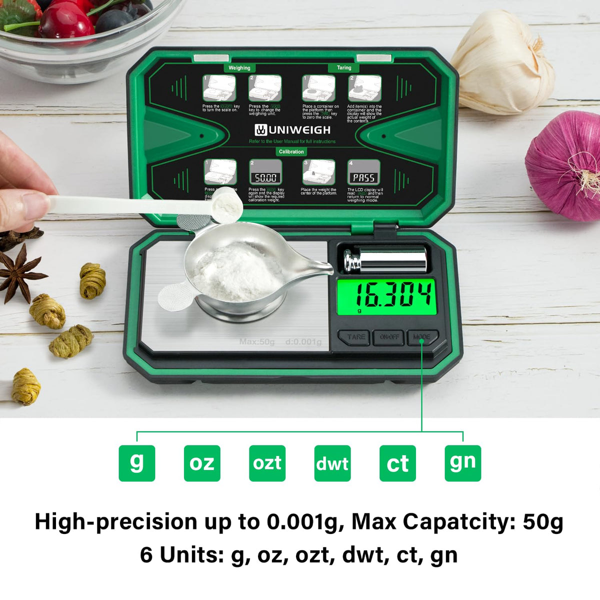 Milligram Scale Precision 0.001g/50g mg Scale for Weighing Powders